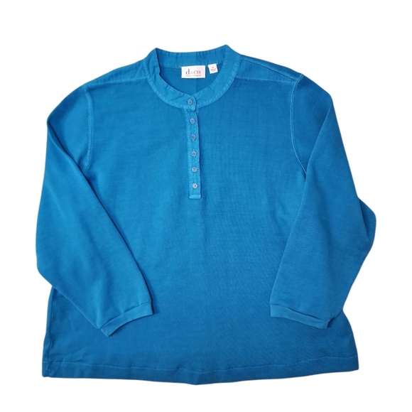 Denim&Co Women's 1X Sweatshirts Lot of 2 - Blue and Teal - Picture 3 of 9